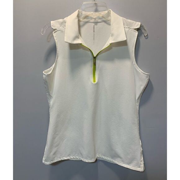 Nike white neon trim sleeveless halfzip … - Picture 4 of 14